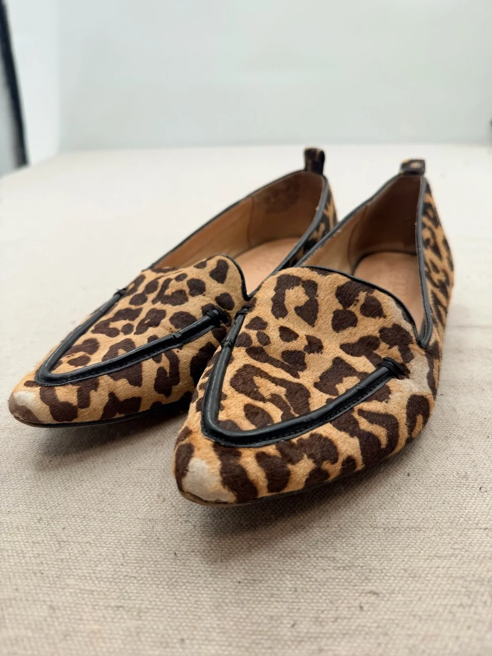 Franco Sarto Susie Leopard-Print Pointed Loafers - Brown/Tan